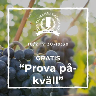 Är du nyfiken på att läsa en sommelierutbildning men vill veta lite mer innan du bokar. Välkommen på en ”prova på-kväll” hos oss på Restaurangakademien. 

Under kvällen får du:
- En kort introduktionslektion med vår dryckesexpert Ulrika Karlsson
- En rundvisning i våra inspirerande lokaler
- Chansen att mingla med andra nyfikna deltagare
- Svar på alla dina frågor om utbildningen och yrket

📅 När? 10 februari, kl. 17:30–19:30
📍 Var? Restaurangakademien, Rökerigatan 4, Slakthusområdet
💡 Kostar det något? Nej, det är helt gratis att delta! Men platserna är begränsade, så anmäl dig snarast för att säkra din plats.

Länk i Bio